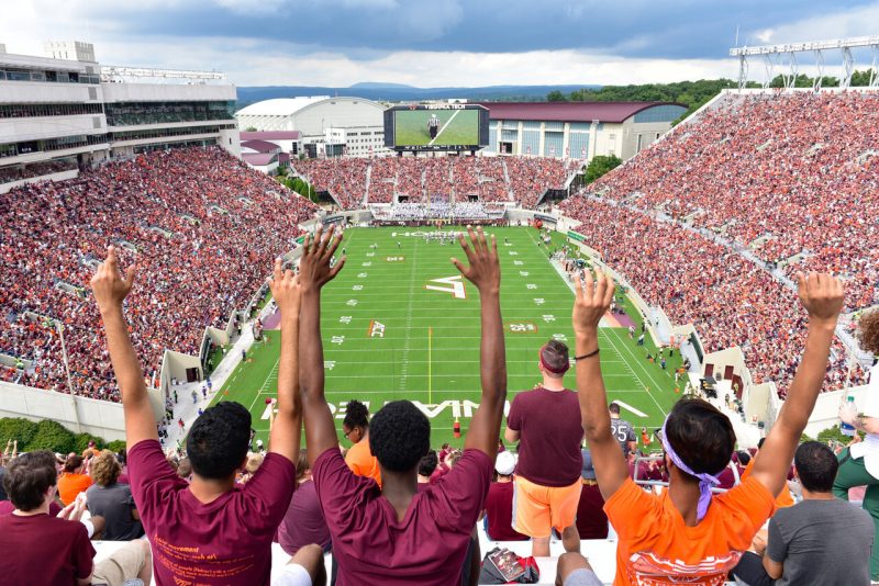 Students in Lane Stadium